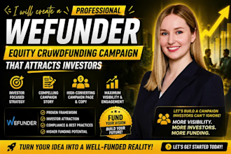 create  professional wefunder equity crowdfunding campaign that attracts invest