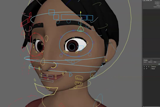 rig for live screen video,arkit52 blendshapes,face track,rig 3d stylized female