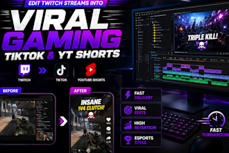 edit twitch streams into viral gaming tiktok or yt shorts