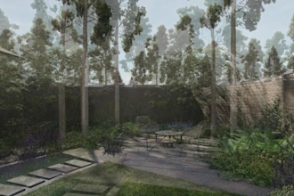 design small garden, backyard landscape and planting design