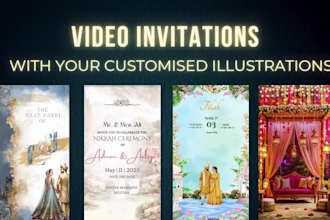 create custom illustrated wedding invitation videos