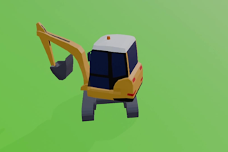 make a 3d low poly vehicle model