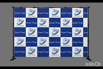 designe professional step and repeat banner for your brand