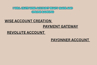 create wise account and ready made and online banking