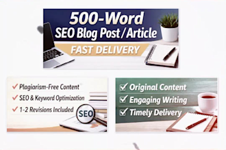write 500 words seo blog post or artical