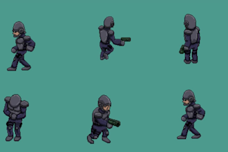 do 2d isometric pixel art character, 8 direction sprite 16bit, isometric tileset