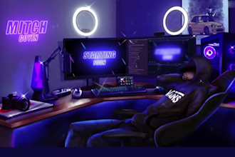 create animated starting soon brb screen logo offline screen for twitch stream