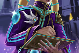 create stylized character game splash art