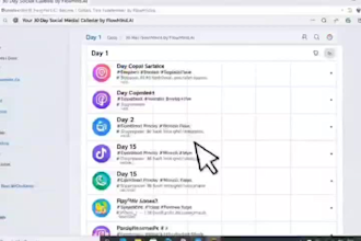 create 30 days of ai powered social media content captions and post ideas