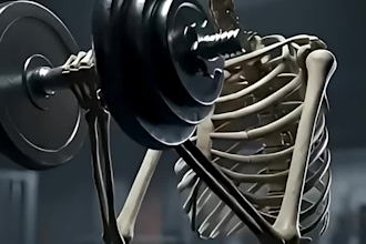 create cinematic ai skeleton action shot video animation