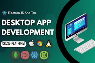 develop cross platform desktop apps using electron js and nodejs with react
