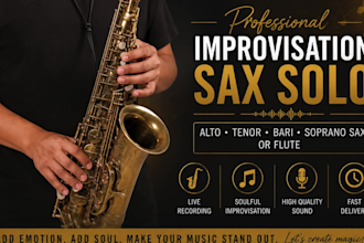 play improvisation sax solo on alto tenor bari soprano saxophone or flute