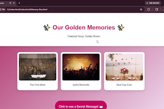 create a creative birthday surprise memory website