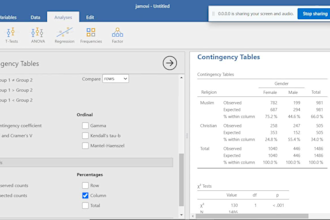 analyze data using spss amos stata jasp jamovi excel and r