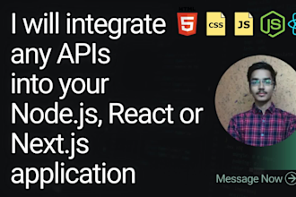 integrate any apis into your node js, react, or express js