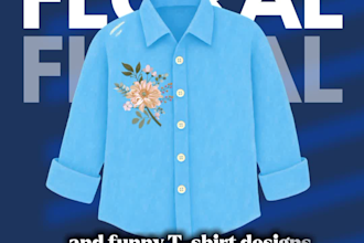 design custom anime floral and cartoon t shirt