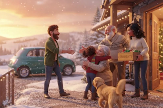 create 3d ai christmas animation video christmas message and winter video
