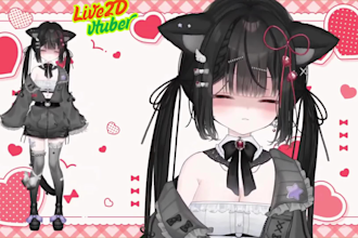 draw and design 2d v tuber, live2d, vtuber rigging, live2d character for vtube