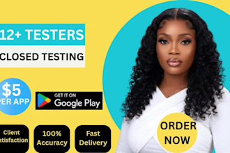 provide 12 testers or 20 testers for google play console closed testing 14 days
