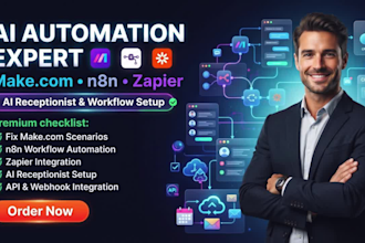 fix make com scenario, n8n zapier automation, ai receptionist, make workflow