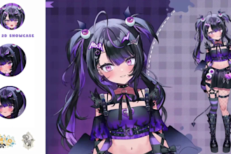 draw and rig 2d vtuber, live2d vtuber model, vtuber rigging for vtube studio