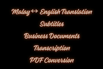 translate malay to english accurately, professionally