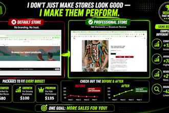 design a professional shopify store with responsive layout