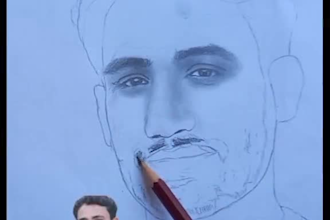 draw realistic pencil portrait from photo with process video