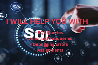 write sql queries,joins,and solve database tasks