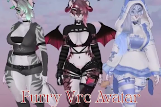 do custom vrchat avatar vrc avatar furry nsfw 3d model furry avatar vr character