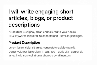 write SEO optimized amazon product description