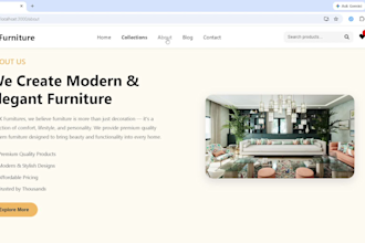 build a modern furniture ecommerce website with admin dashboard