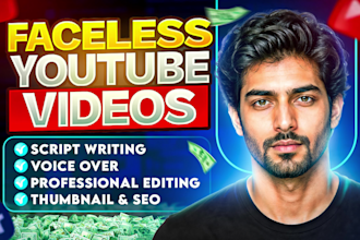create faceless youtube videos, faceless channel video editor and content