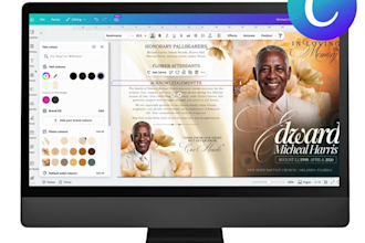 create modern obituary funeral booklet and memorial program