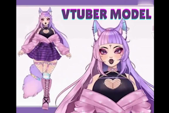 design and rig a 2d vtuber model, live2d vtuber avatar, and anime character