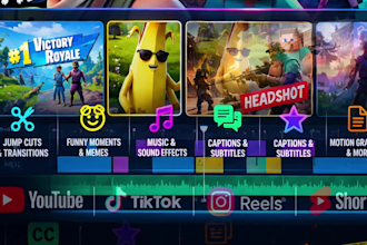 professionally edit youtube gaming highlights video montages shorts