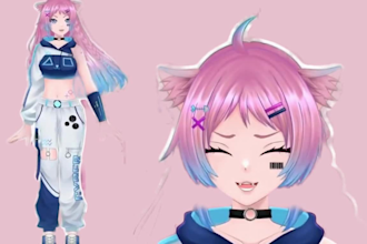 design live 2d vtuber model live 2d vtuber rigging vtube studio 2d character