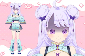 model and rig live2d model, vtuber model, vtuber rigging, for streaming