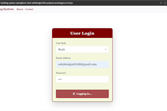 develop online banking system with spring boot and react