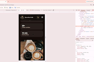 design a modern responsive cafe website with online ordering