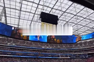 create stadium led visuals, 3d football arena, billboard and jumbotron animation