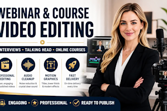 edit webinars interviews online courses and talking head videos