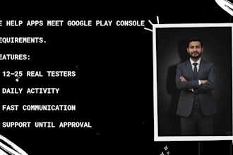 provide 12 testers for close testing on google play for 14 days 12 app testers