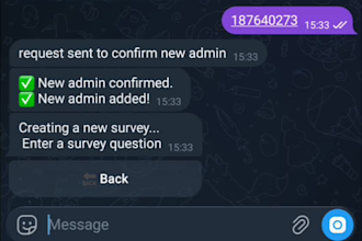 create a telegram bot for surveys and feedback
