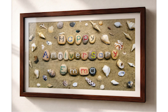 make a unique message from natural stones for gift, wishes or website promotions