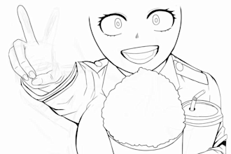 un dibujo de anime busto