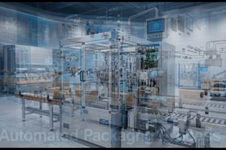 create industrial ai animation for factories, machines and manufacturing process