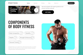 design personal fitness trainer, workout, gym website