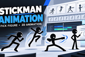 create stickman animation, stick figure animation and 2d animated videos
