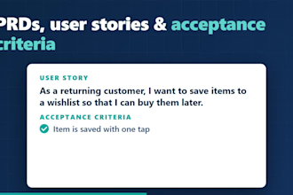 write product requirements and user stories for your software project